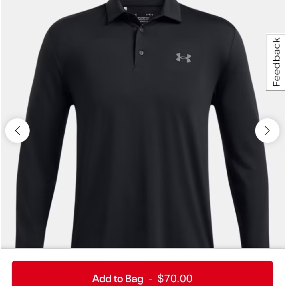 Men’s NWT UNDER ARMOUR PGA LONG SLEEVE POLO- red